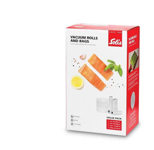 מארז שקיות וגלילי ואקום מבית SOLIS השוויצרית